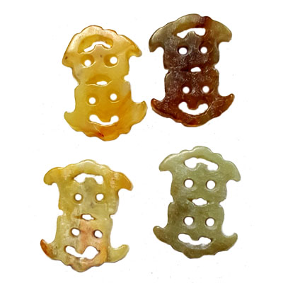 JADE SMALL PENDANT LUCKY 22X28MM MULTI  (4 PCS)